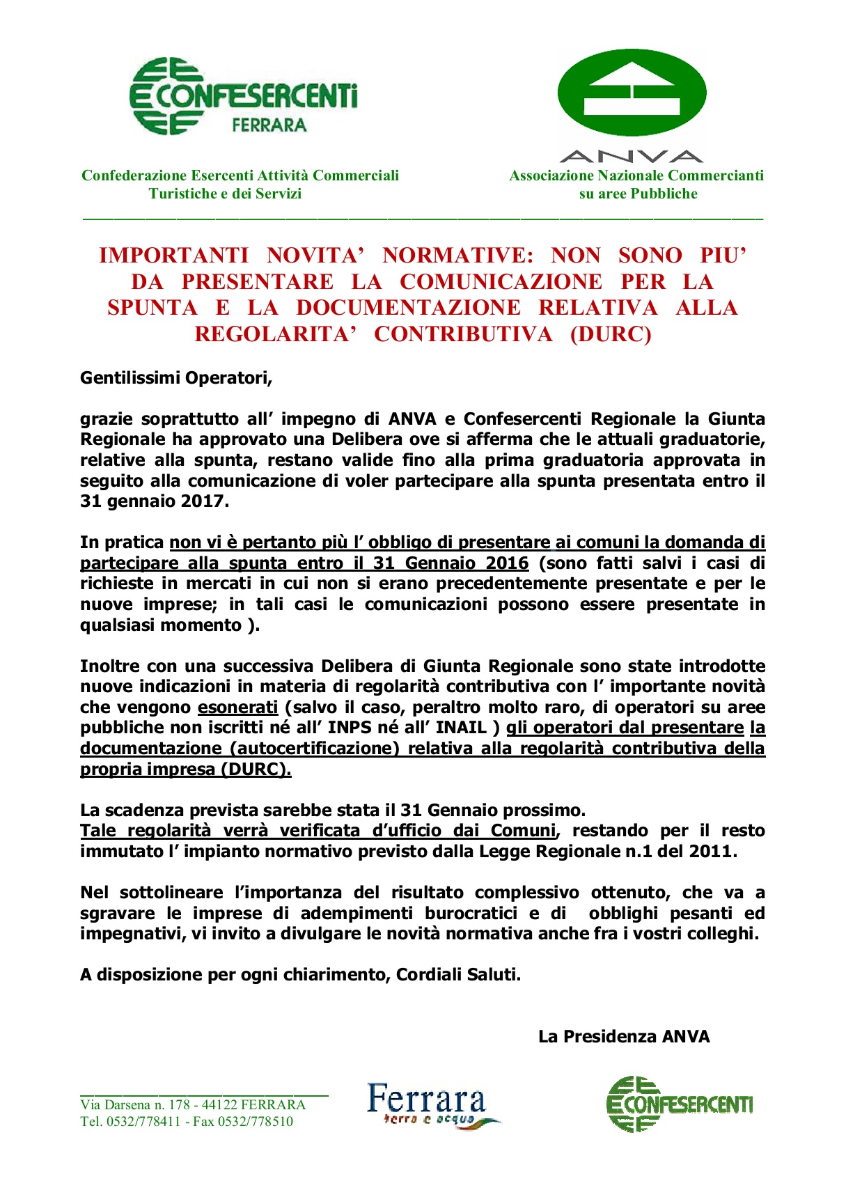 VOLANTINO DURC